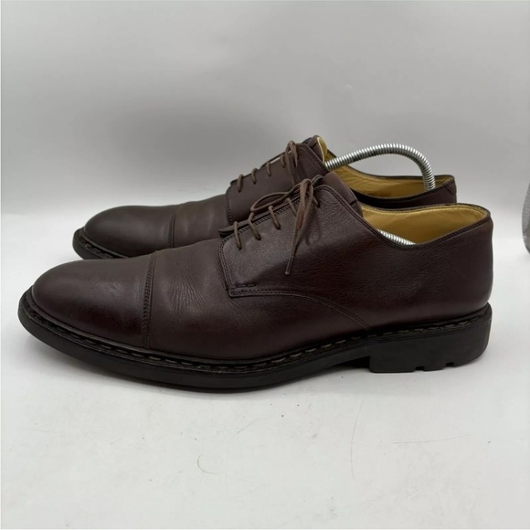 Heschung Brown Leather Stitched Lace-up Derby Shoes Mens Size‎ 12.5 - Picture 2 of 10